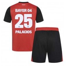 Bayer Leverkusen Exequiel Palacios #25 Hemmaställ Barn 2024-25 Korta ärmar (+ Korta byxor)